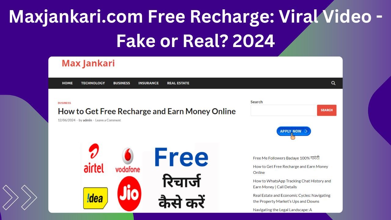 Maxjankari.com free recharge claim 2024