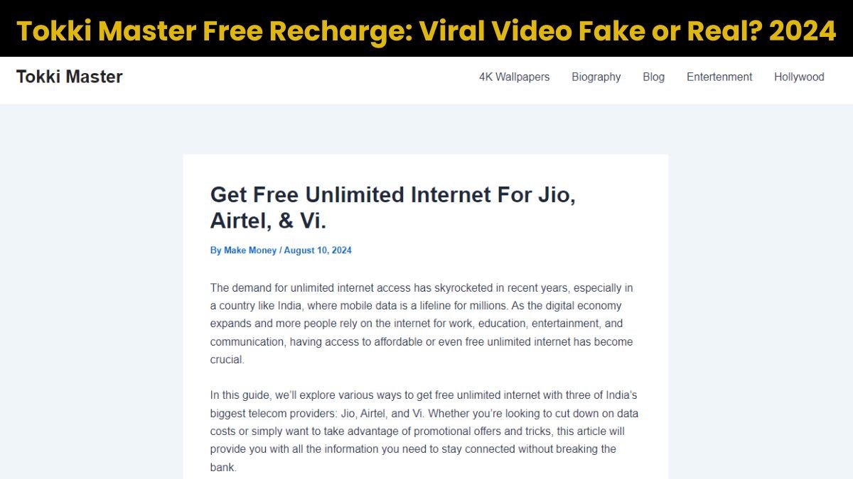 Tokki master Free Recharge viral video fake or real?