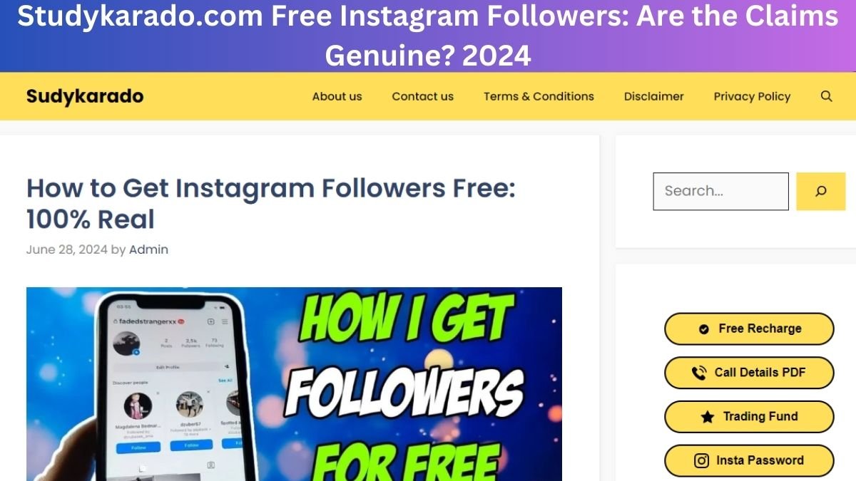 Studykarado.com free Instagram followers