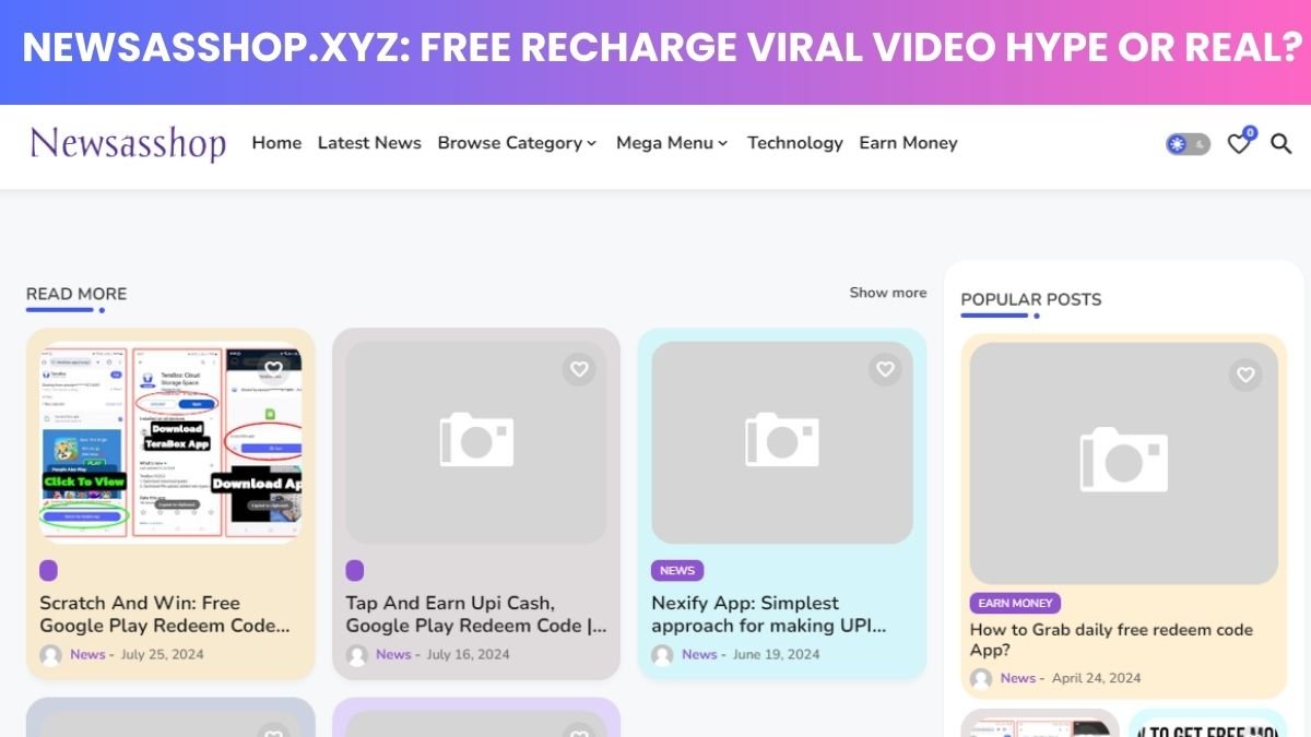 Newsasshop.xyz: Free Recharge Viral Video Hype or Real?