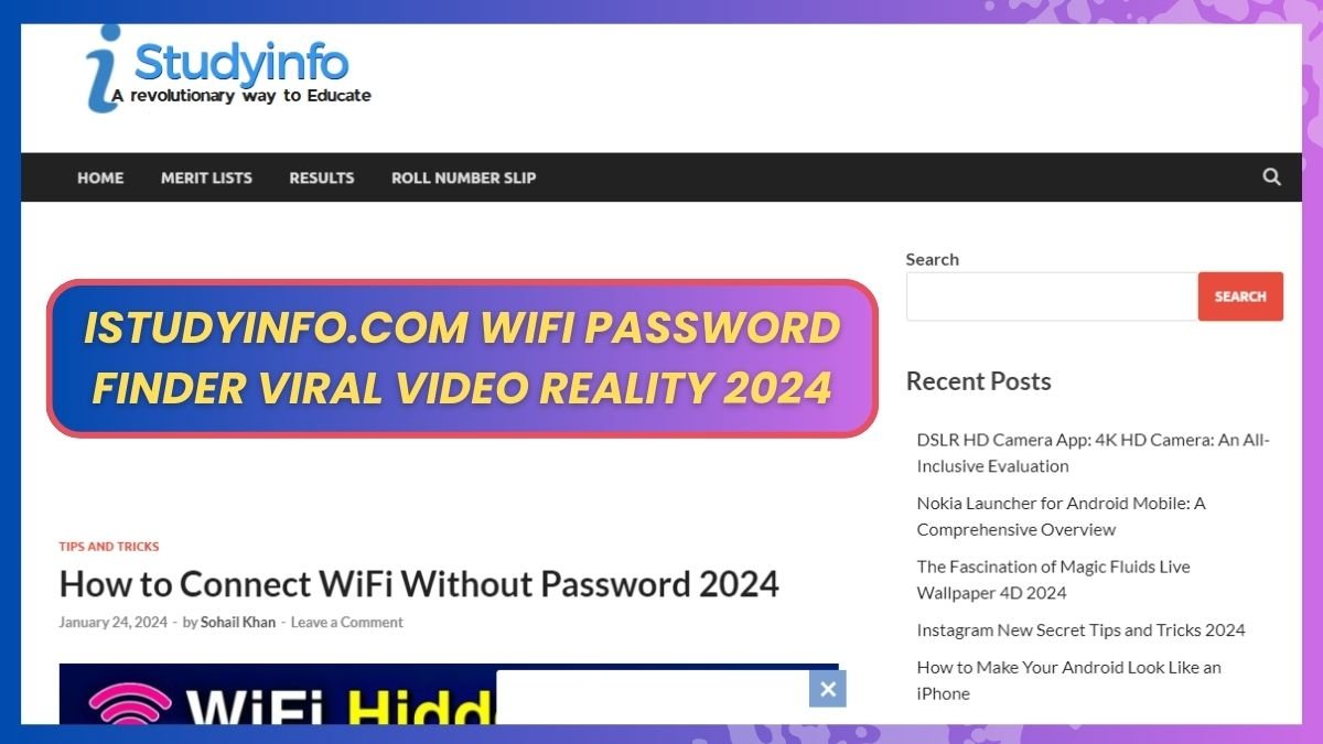 Istudyinfo.com WiFi Password Finder