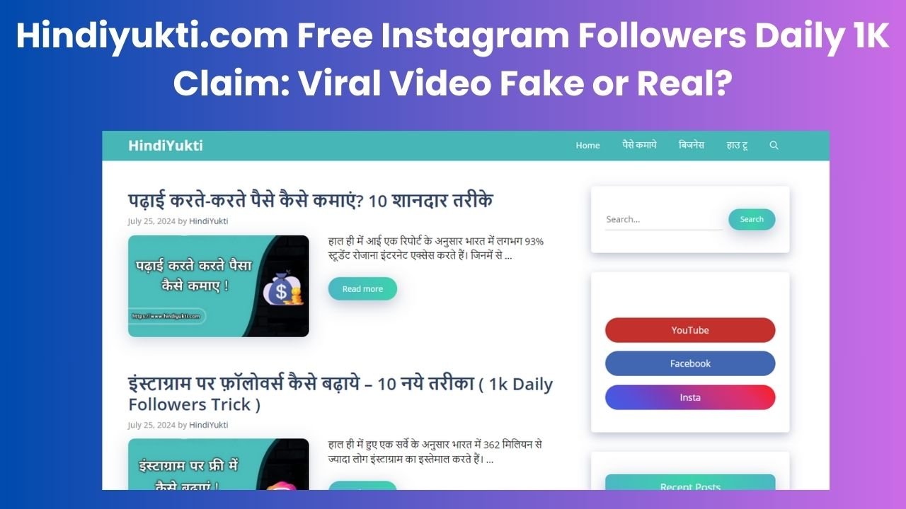 hindiyukti .com free instagram daily 1k followers