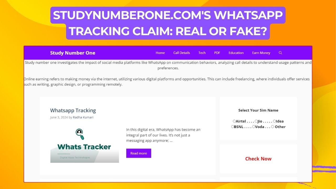 Studynumberone.com's WhatsApp Tracking