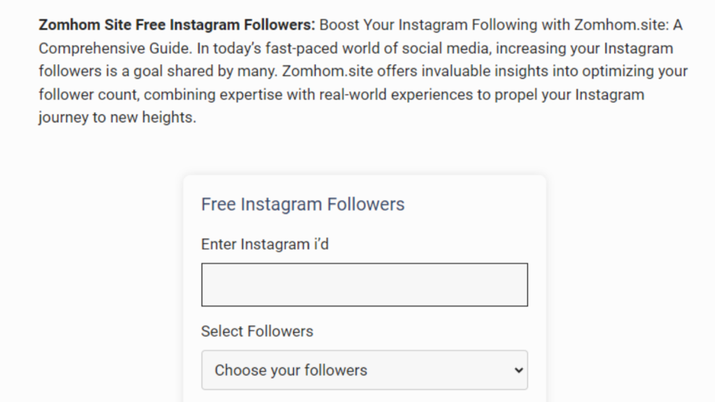 Zomhom.site free instagram followers real
