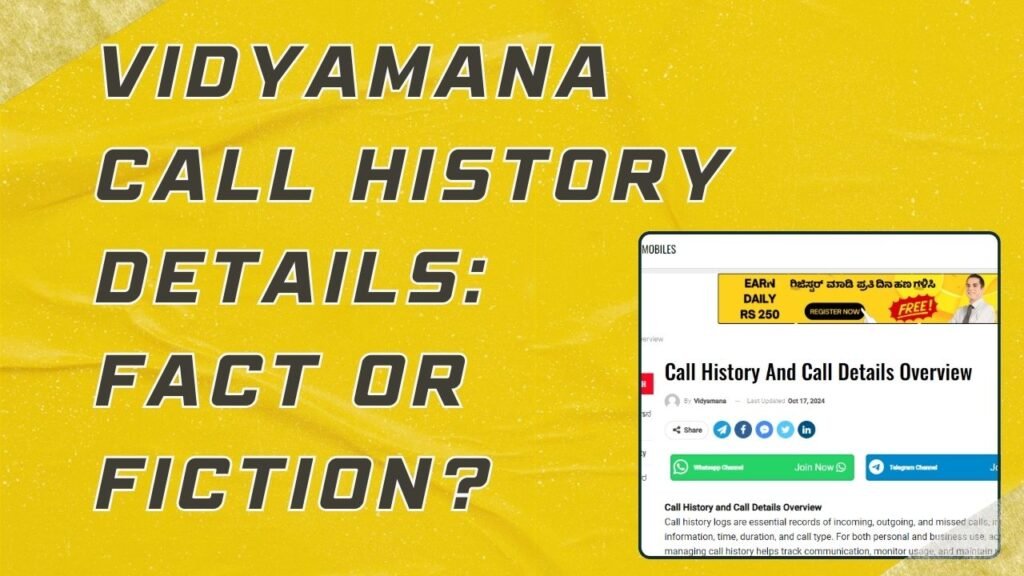 Vidyamana call history details
